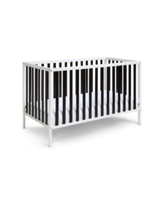 White Black Convertible Wood Crib 3 Adjustable Mattress Heights Toddler Bed