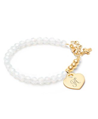 14K Signature Crystal with Cross Bracelet