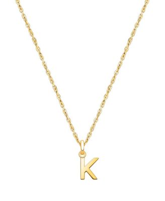 14K Gold Modern Initial Necklace
