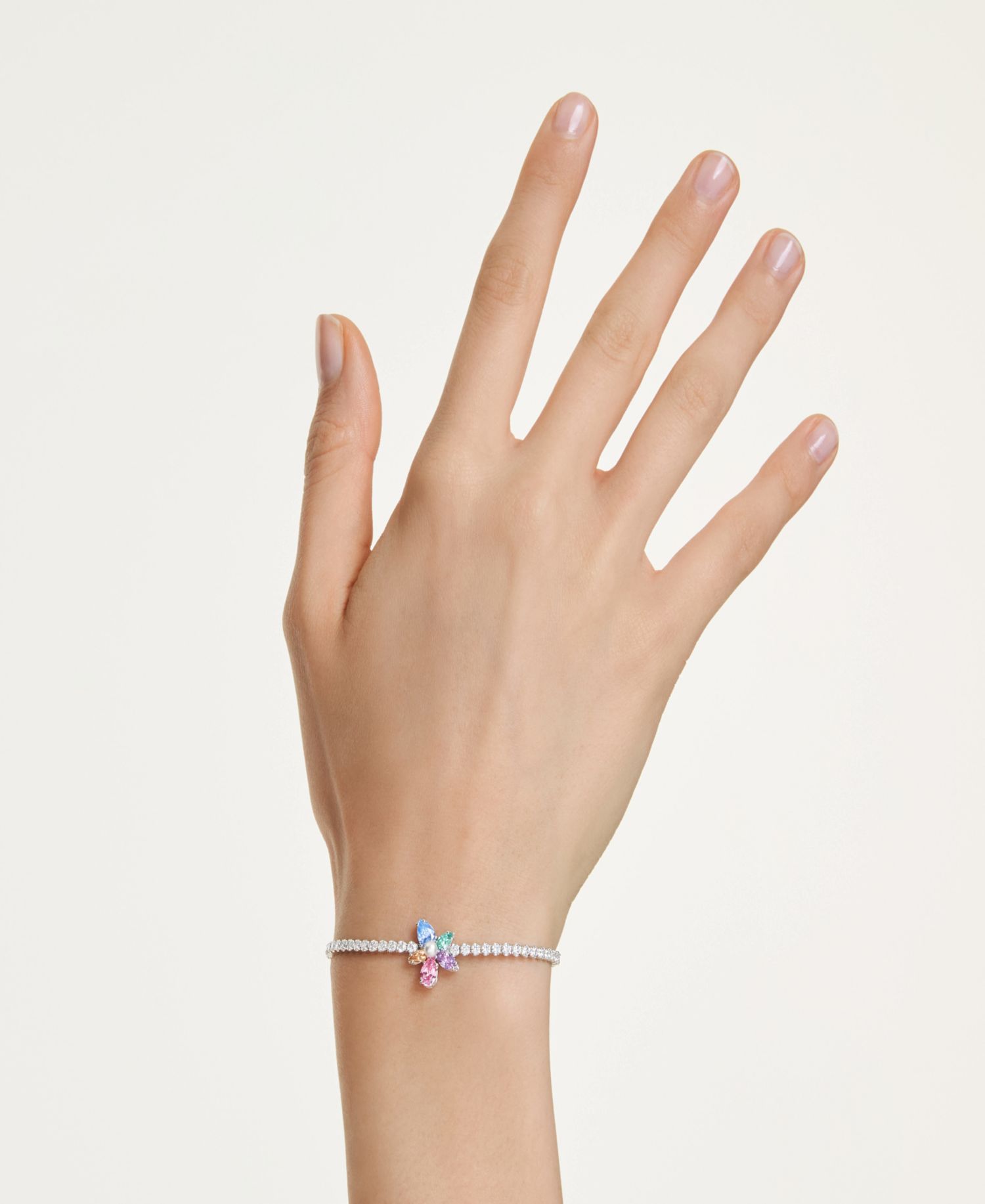 Ariana Grande x Mixed Cuts, Flower, Multicolored, Rhodium-Plated Bracelet