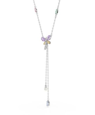 Ariana Grande x Y Necklace, Mixed Cuts, Dragonfly, Multicolored, Rhodium Plated