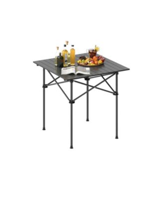 Folding Roll Up Camping Table with Sturdy Metal Legs