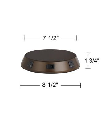Modern Workstation Table Lamp Base with USB and AC Power Outlet Universal Charging Bronze Touch On Off Living Room