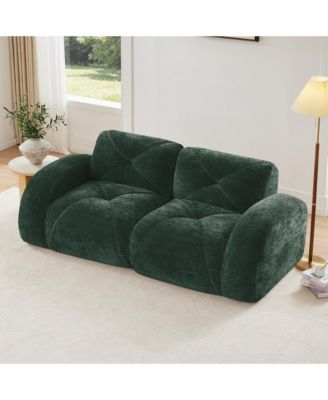 Modern 2-Seat Tufted Velvet Sofa, 80 Inch Modular Sectional Loveseat Featuring High-Density Sponge and Anti-Slip Design for Living Room