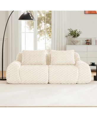 82" Modern Modular Sofa, Soft Flannelette 2-Seater Couch with Deep Seat and Anti-Slip Base for Living Room