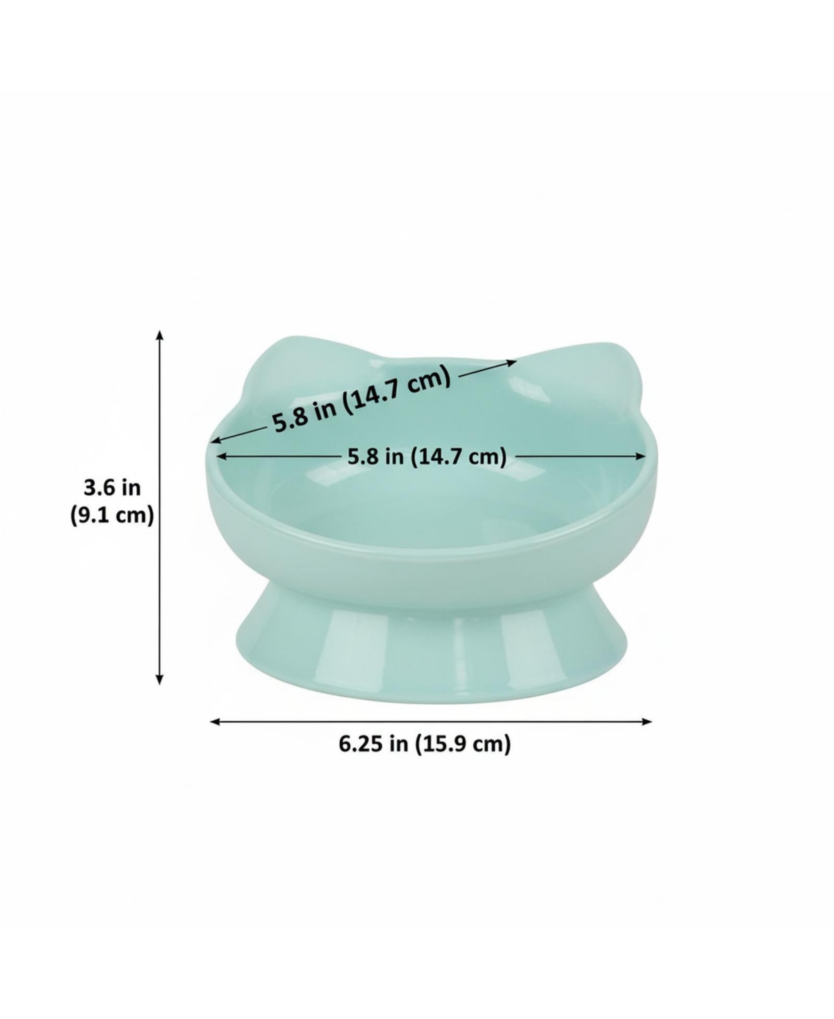 Aronkl Elevated Cat Food Water Bowls Set of 2 Whisker Friendly Raised Pedestal Dishwasher Safe 6.5 Oz