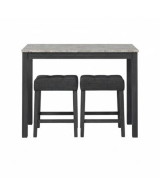 Three Piece Bar Table Set with Charging Station