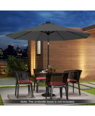 Solar Patio Umbrella with Flowing LED Lights and Tilt
