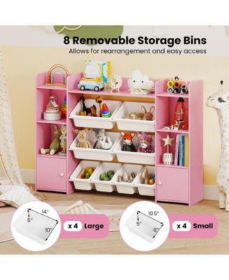 56 in Large Kids Toy Storage Organizer with Bins and Bookshelf