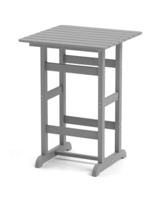 30-Inch Square Bar Table with Slatted Top for Patio or Poolside Dining