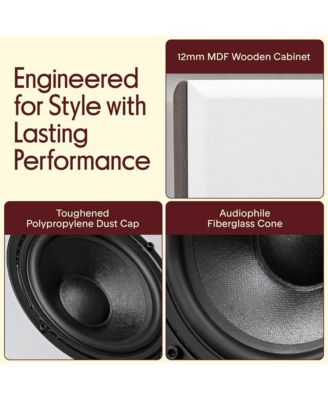 5.25 Home Theater Speakers - 2-Way Audiophile Sound with Wall Mount Bracket (PHQBS53WH)