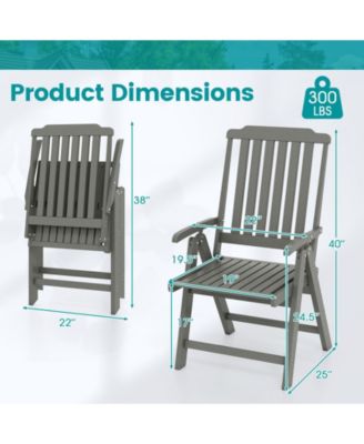 Foldable All Weather HDPE Patio Dining Chair with Armrests