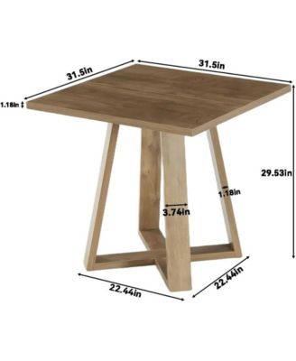 Square Dining Table for 2/4, Wooden Kitchen Table, 31.5" Dining Table (Only Table)