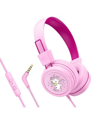 KidJamz KJ55AUX 3.5mm Safe Listening Kid's Headphones with Headset and Color Graphics