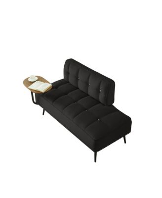 54-Inch Velvet 2-Seater Loveseat Sofa with Swivel Side Table