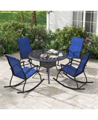 Set of 4 Outdoor Rocking Chair Patio Rocker w/ Breathable Fabric
