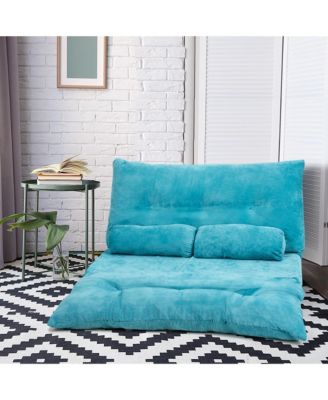 Floor Sofa Bed 6-Position Adjustable Sleeper Lounge Couch with 2 Pillows