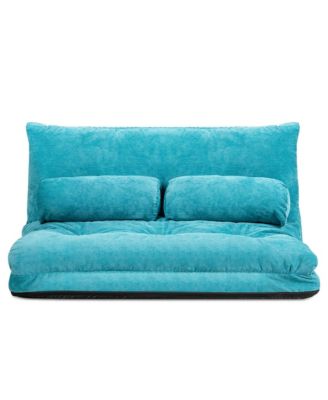 Floor Sofa Bed 6-Position Adjustable Sleeper Lounge Couch with 2 Pillows