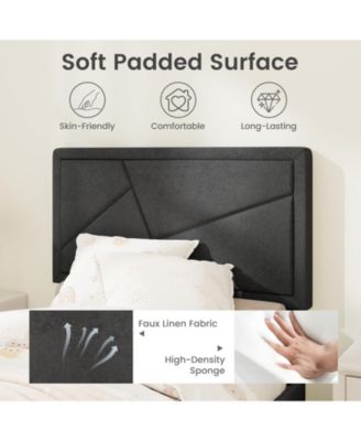 Twin Size Upholstered Platform Bed Frame with High Headboard