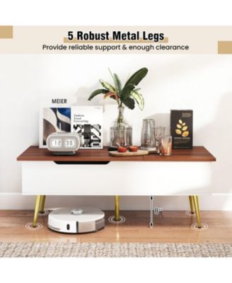 47 in Split Lift-Top Coffee Table with Hidden Compartments