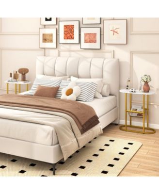 23 in Industrial 2-Tier Oval Side Table with Mesh Storage Shelf