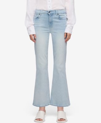 Women's Cropped Boot-Leg Cotton Flare Jeans