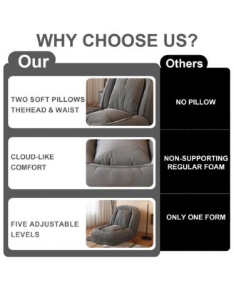 Foldable Lazy Sofa Bed, Corduroy Upholstered  Lounge Chair with 5 Adjustable Position for Living Room, Reading Room, Bedroom