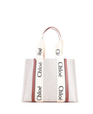 Medium Woody Tote Canvas with Leather