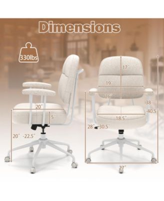 Home Office Chair Leathaire Upholstered Cushioned Back