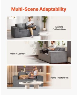  63-Inch 2-Seat Corduroy Loveseat Sofa Couch for Living Room