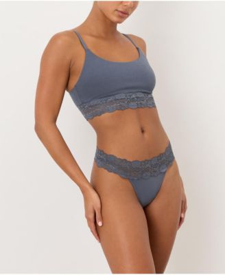 Women's Lace Waist Thong 3-Pack Made With Cotton