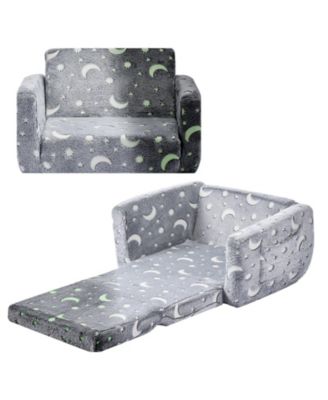 2-in-1 Kids Sofa Glow in the Dark Convertible Toddler Chair and Lounger