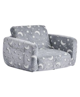 2-in-1 Kids Sofa Glow in the Dark Convertible Toddler Chair and Lounger