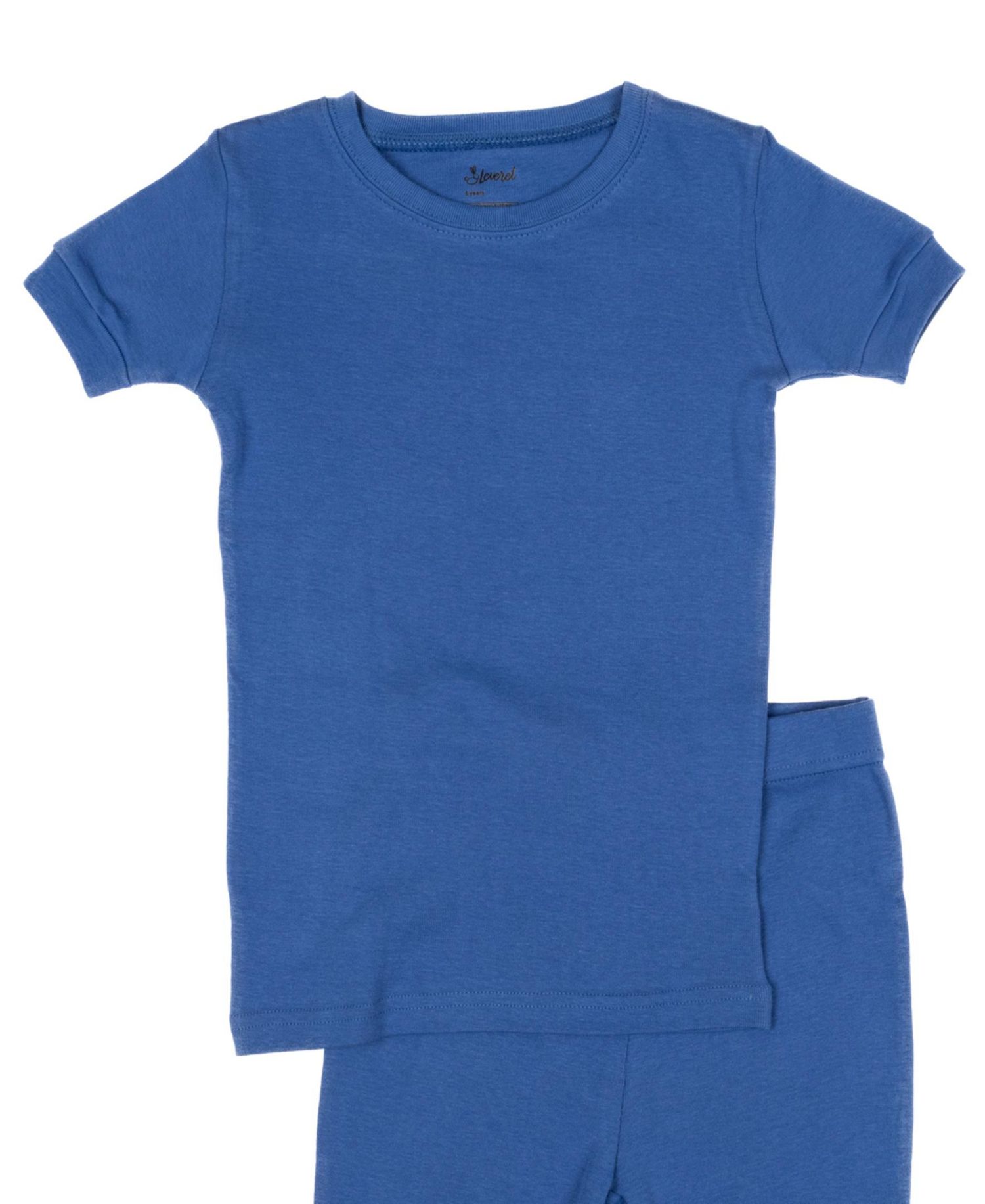 Toddler Matching Family Two Piece Cotton Short Sleeve Shirt and Shorts Solid Color Pajamas 2T-5T