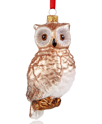 Holiday Lane Glass Owl Ornament, Only at Macy's