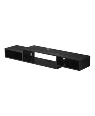 Floating TV Stand, 59inch Wall Mount, with Power Outlet and Cable Hole