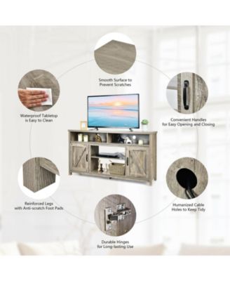 59 in TV Stand Media Console with Barn Doors for 65 in TVs