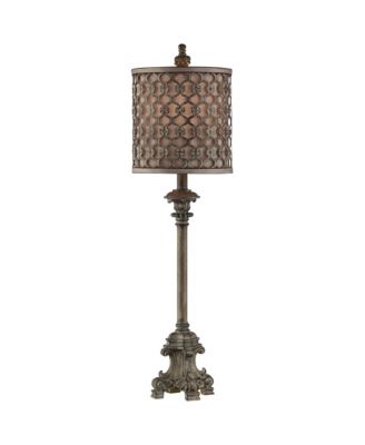 French Candlestick Traditional Buffet Table Lamp 34" Tall with USB Charging Port