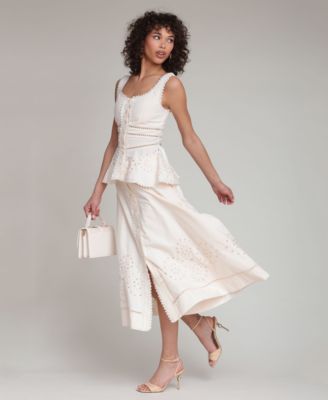 Women's Cotton Tea-Length Button-Front Skirt