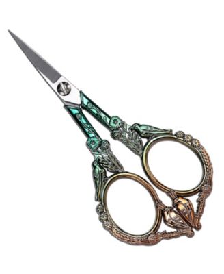 4.6” Vintage Detail Shears Sewing Embroidery Craft Artwork Needlework Yarn Handicraft DIY Tool Thread Snips Rainbow Bird