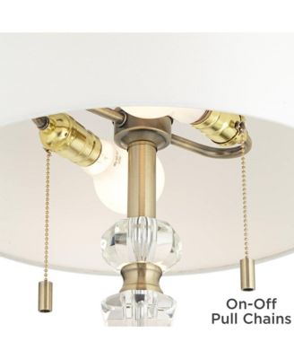 Jordan 27 1/2" Tall Traditional Table Lamp Pull Chain Brass Finish Metal Crystal Single Living Room Bedroom