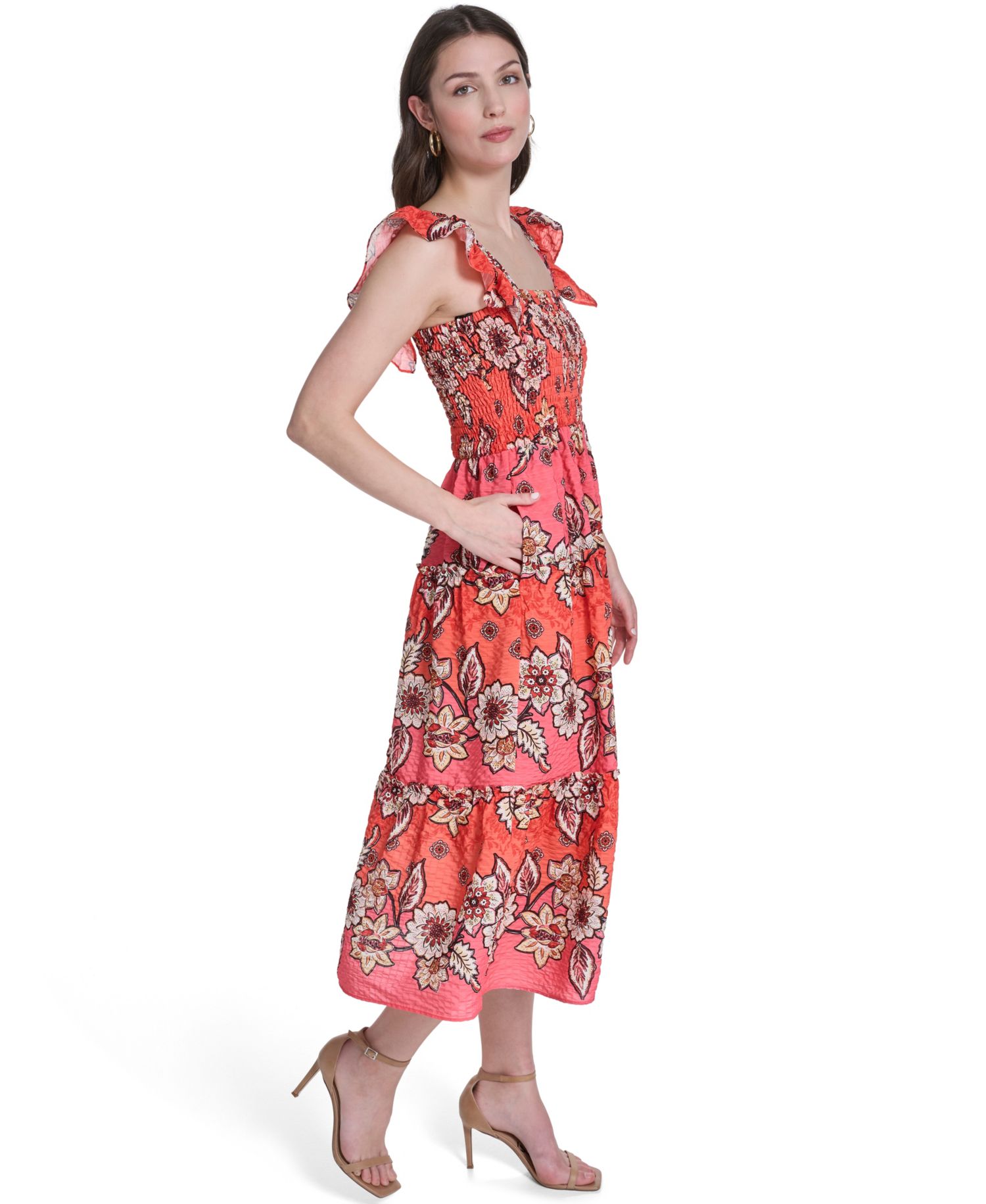 Petite Square Neck Sleeveless Midi Dress