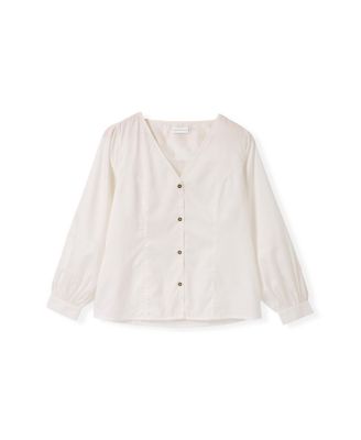 Women's V Neck Button Through Blouse