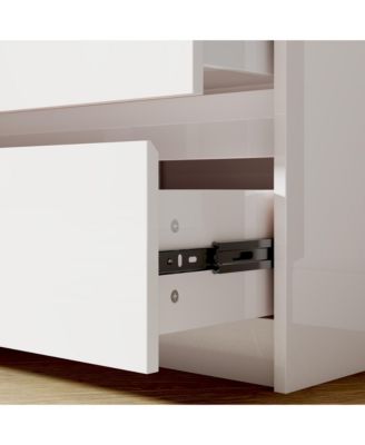 63" High Gloss 9 Drawer Dresser,Modern Bedroom Chest