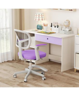 Adjustable Children Desk Chair with Y-Shaped Lumbar Support and Footrest