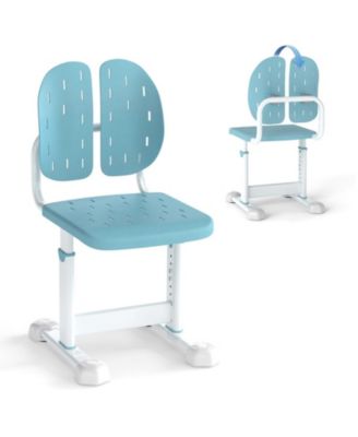5-Position Height-Adjustable Study Chair with Dual Back Support for Kids