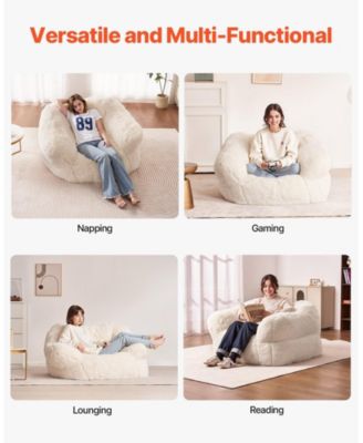 Bean Bag Chair, Plush Sofa Chair with Armrests, High-Density Foam