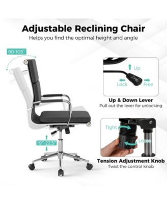 Ergonomic Leathaire Office Chair with Rocking Backrest and Adjustable Height