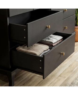 Paint 10-Drawer Wood Double Dresser Storage Cabinet