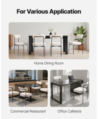 Boucle Dining Chairs Set of 6, Mid Century Modern Upholstered Side Chairs for Dining